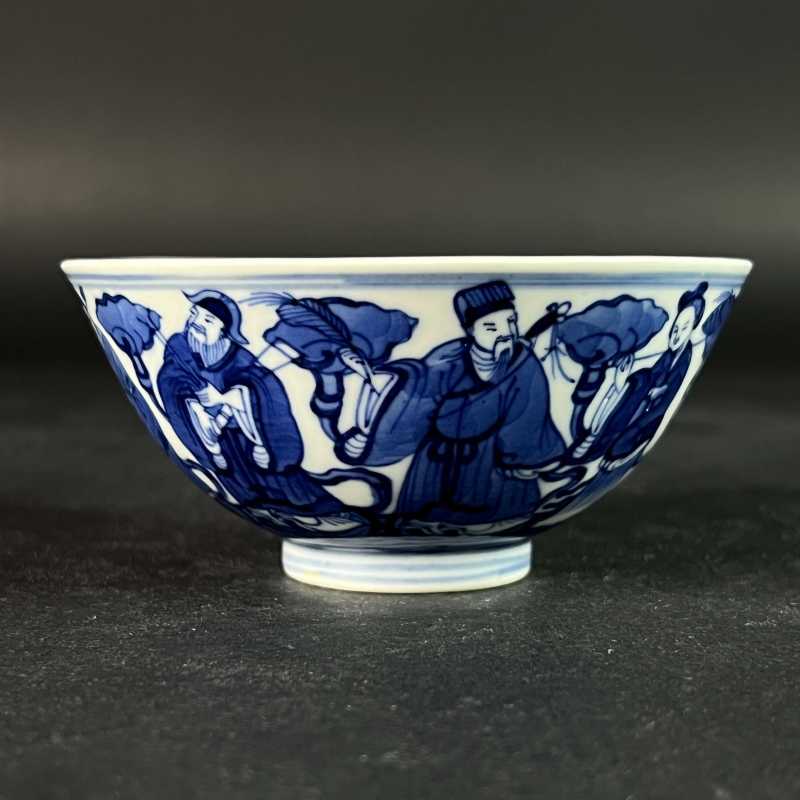清光绪 青花八仙人物纹茶圆 - 图4