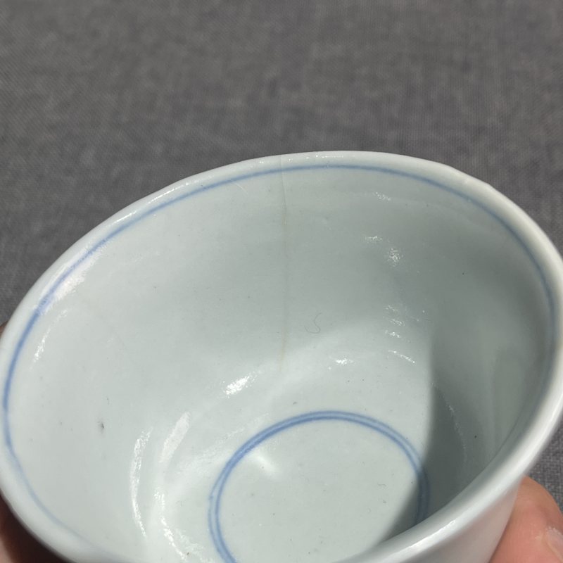 清早期五彩花卉杯一组八只 - 图15