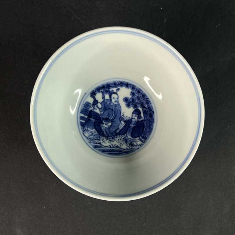 清光绪 青花八仙人物纹茶圆 - 图5