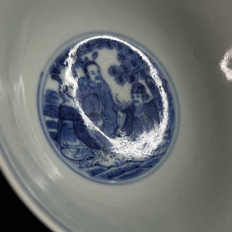 清光绪 青花八仙人物纹茶圆 - 图6