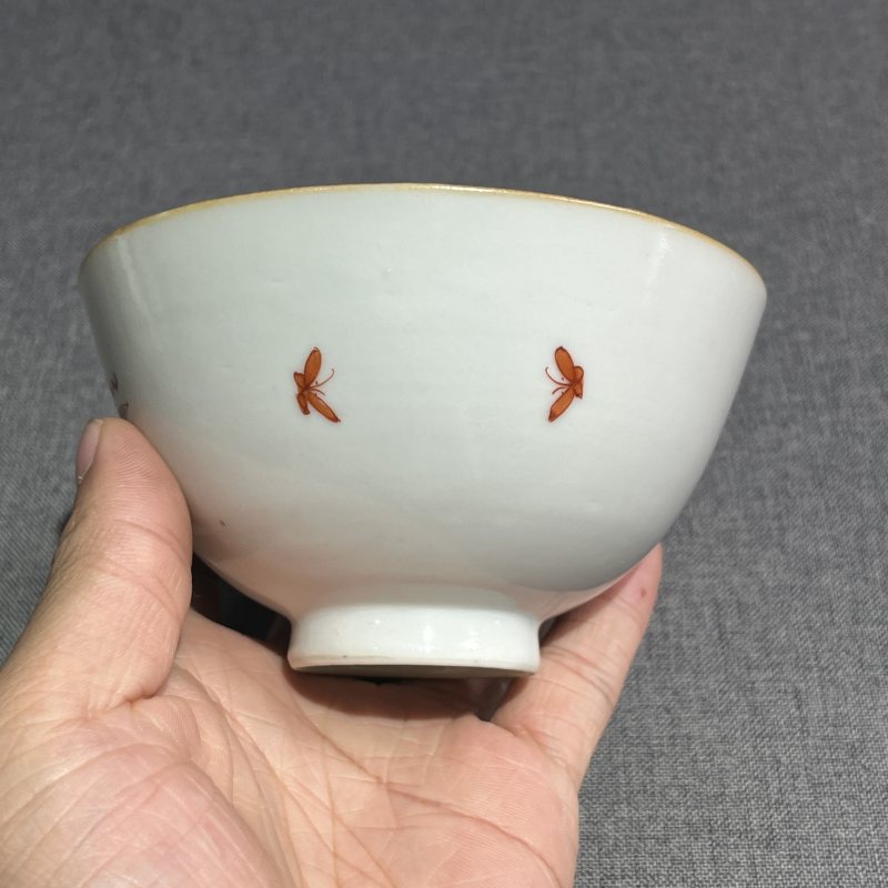 清乾隆粉彩博古茶圆一对 - 图11