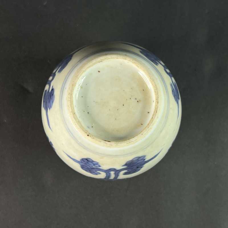 清康熙 青花花卉寿字纹小罐 - 图6