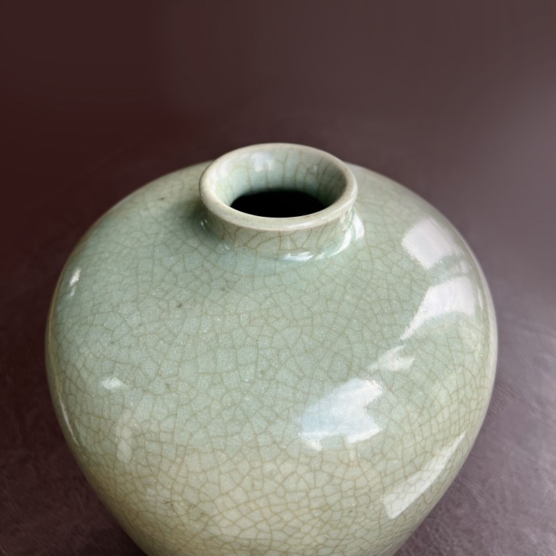 清早期 郎绿釉梅瓶 - 图9
