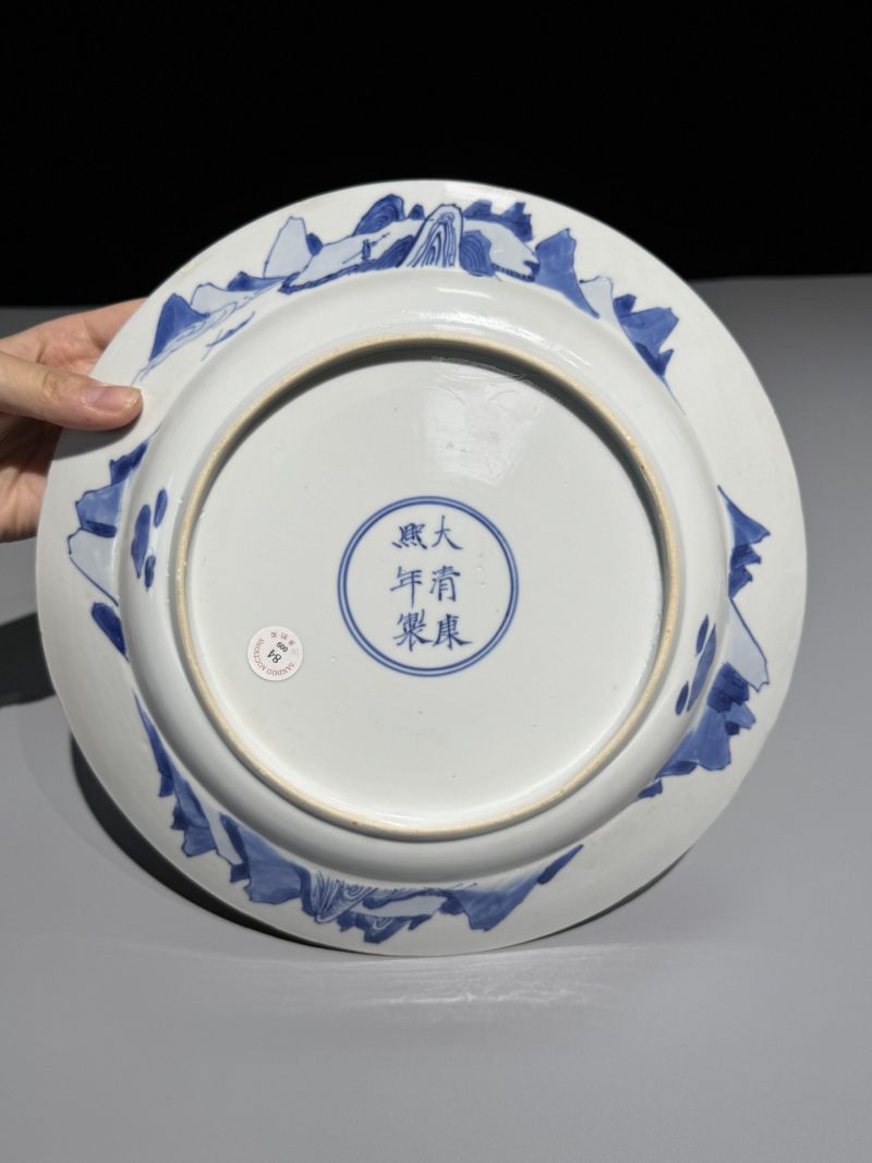    清康熙 青花仕女纹盘 - 图7