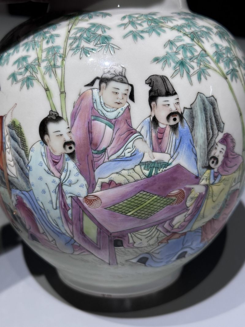    民国 粉彩竹林七贤纹宫灯 - 图13