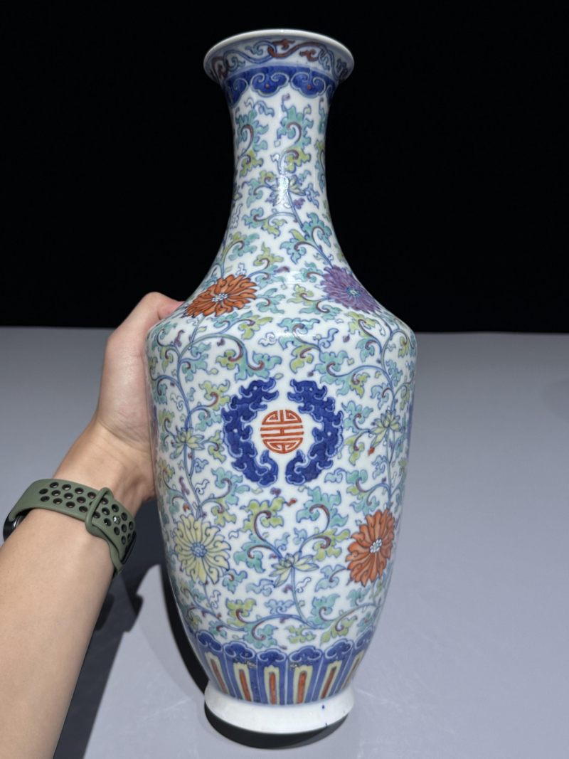    清晚期 斗彩花卉纹瓶一对 - 图7