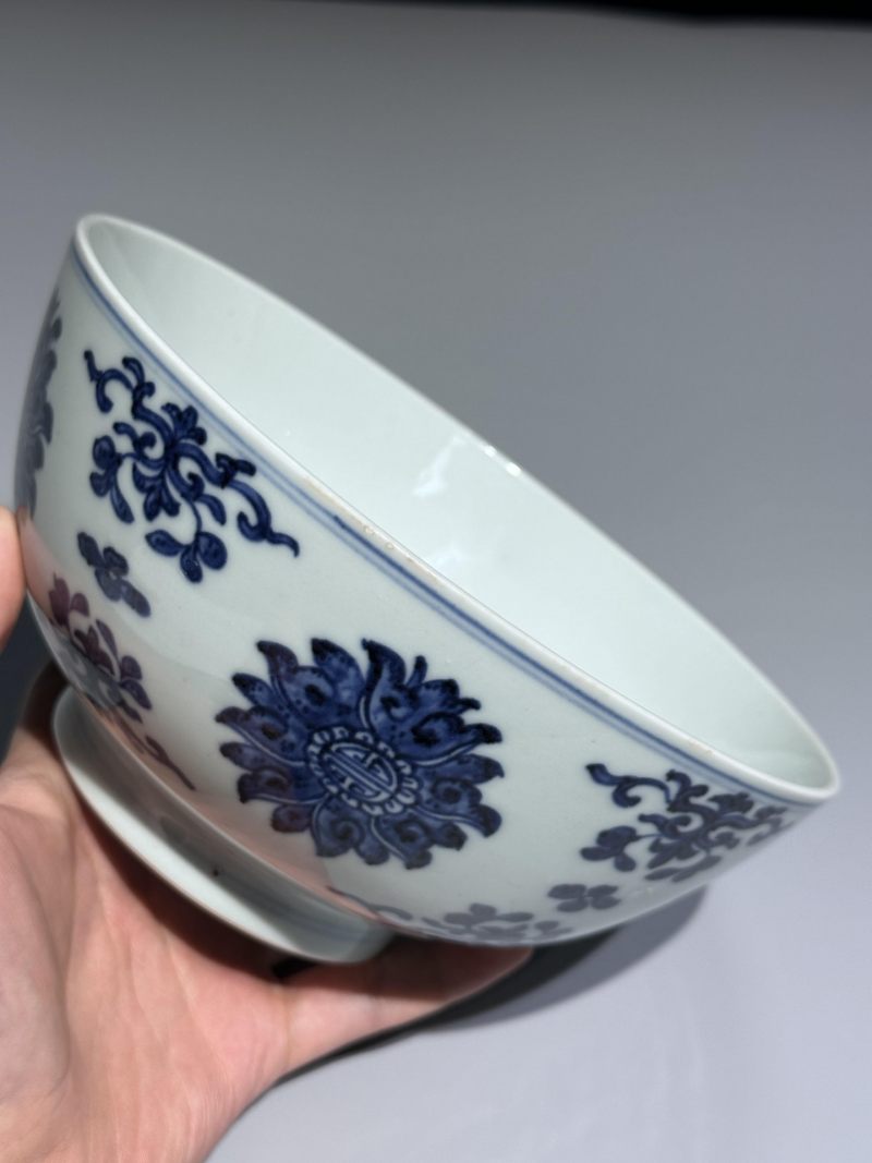    清乾隆 青花团寿纹碗 - 图8