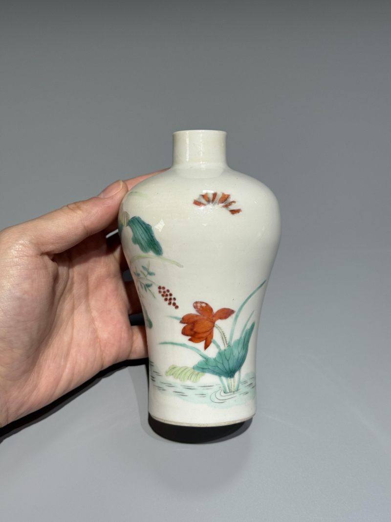    清晚期 粉彩花卉纹梅瓶 - 图6