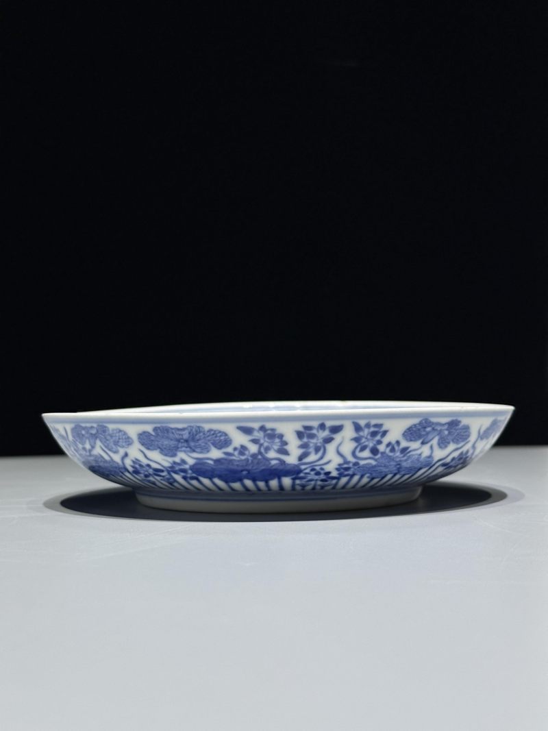    清道光 青花花卉纹盘 - 图3