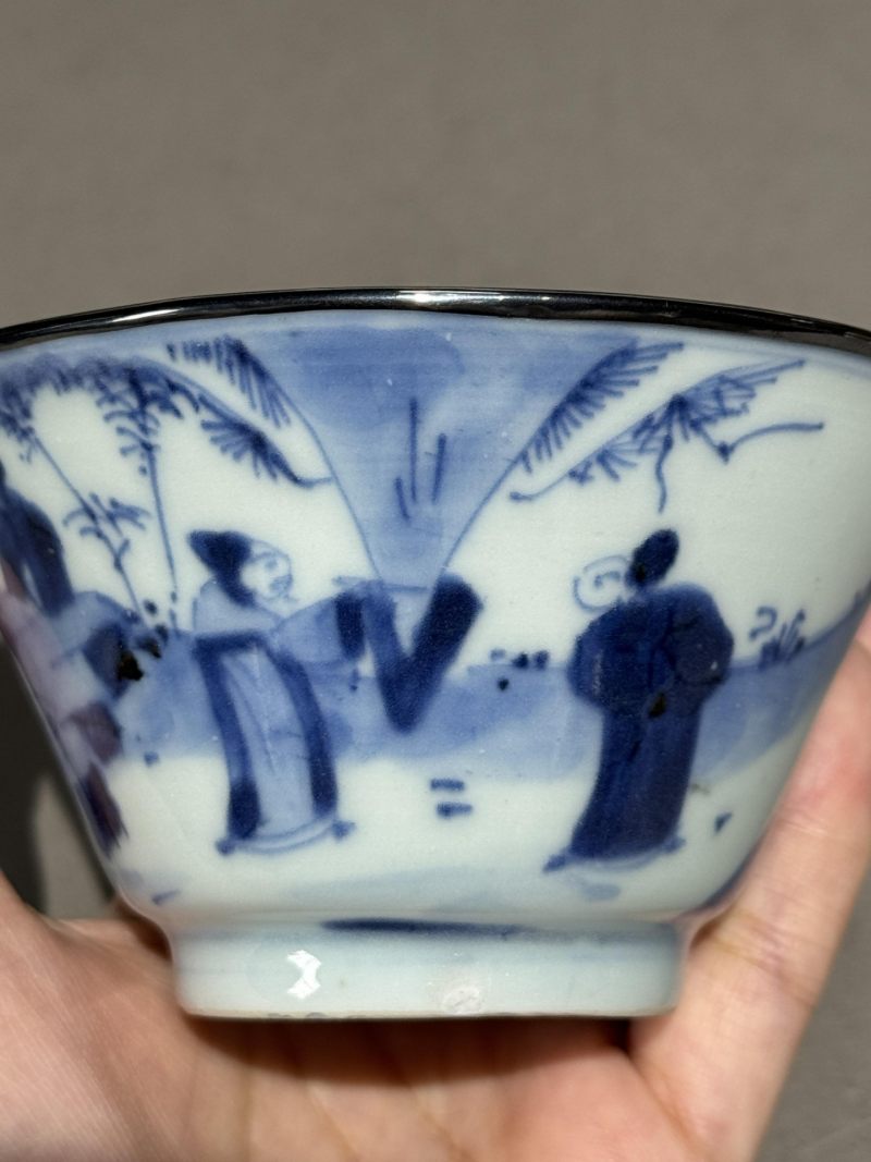    清康熙 青花人物纹杯 - 图6