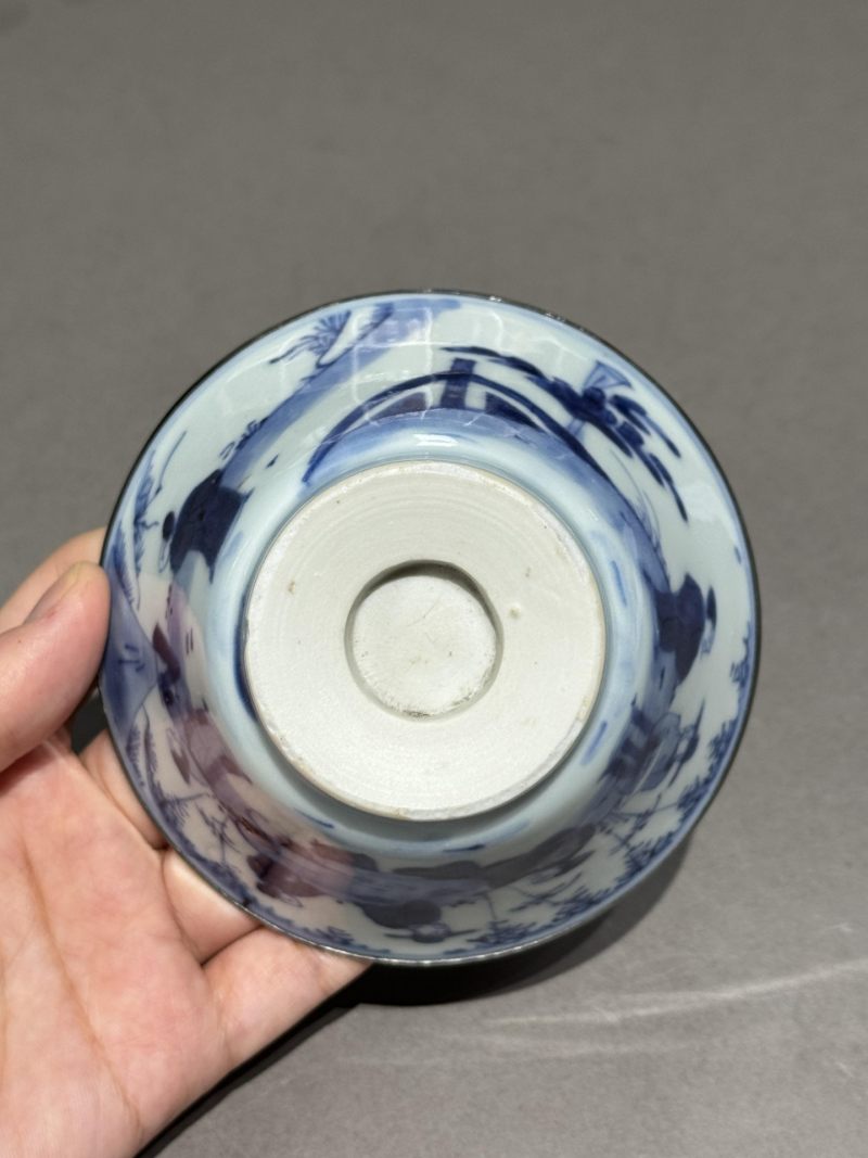    清康熙 青花人物纹杯 - 图8