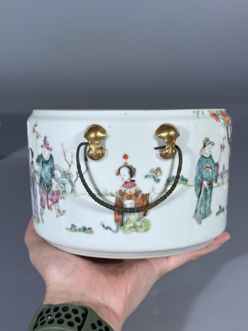    清同治 粉彩十二花神温锅 - 图11