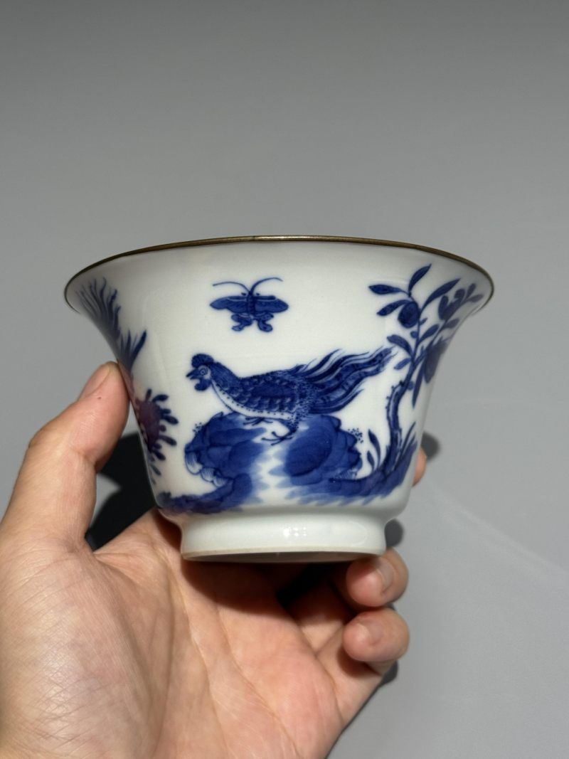    清晚期 青花'官上加官'图杯 - 图3