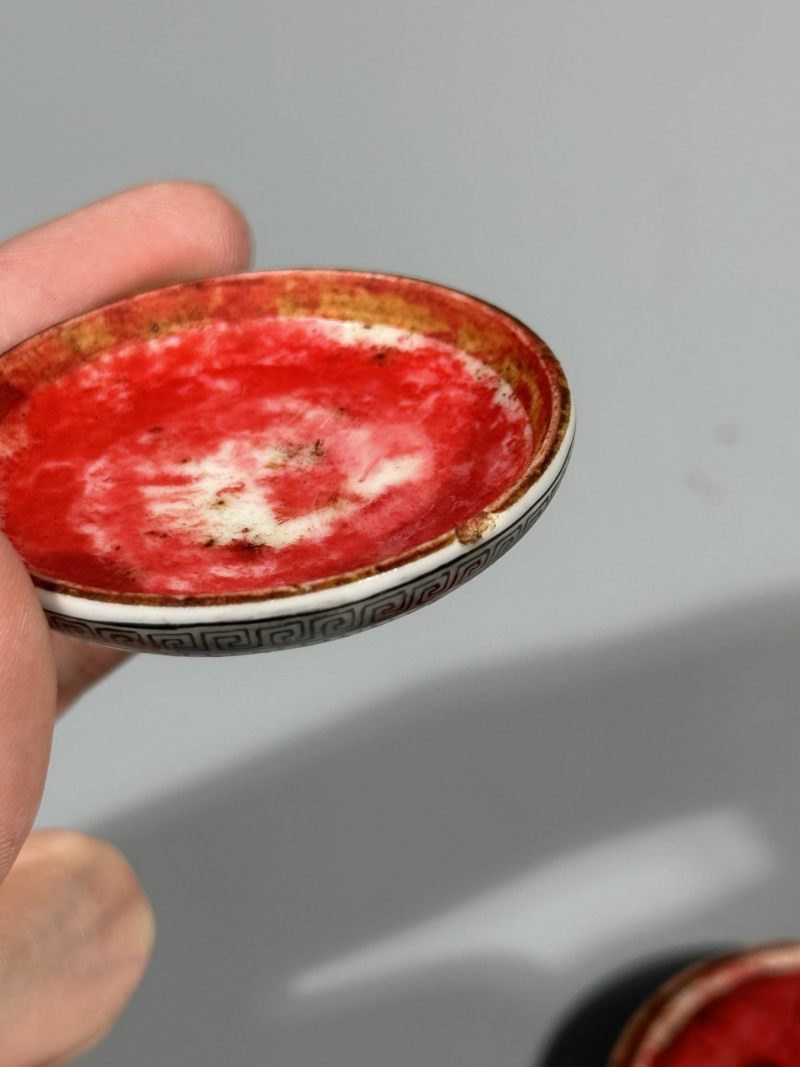    民国 粉彩菊花纹印泥盒 - 图11