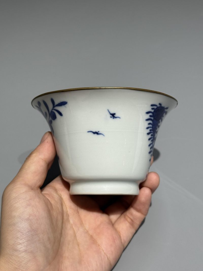    清晚期 青花'官上加官'图杯 - 图4