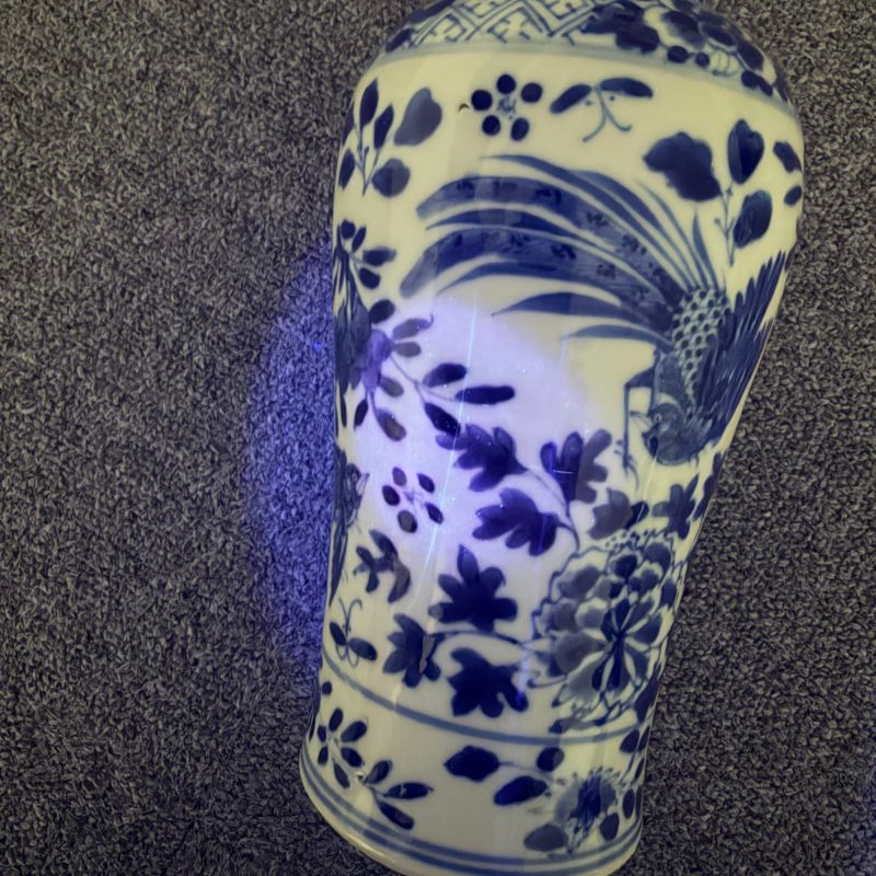 清晚期青花花鸟纹瓶-多宝古瓷宝典