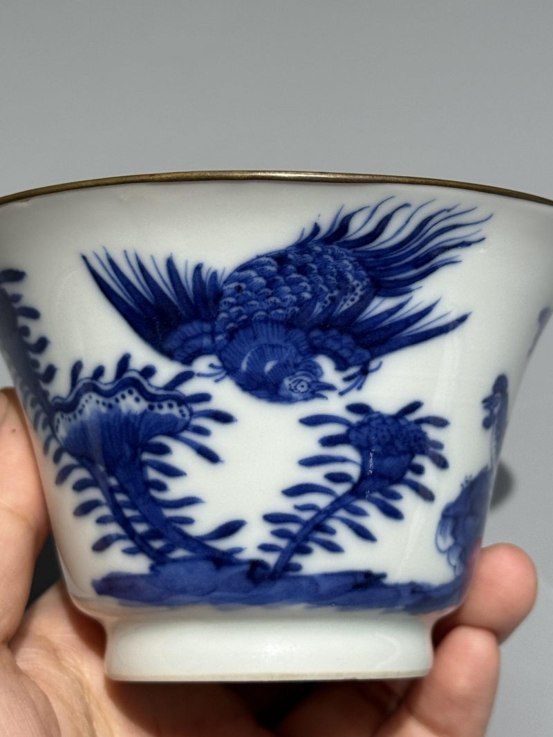    清晚期 青花'官上加官'图杯 - 图5