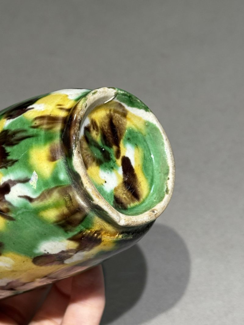    清康熙 虎皮三彩小棒槌瓶 - 图10