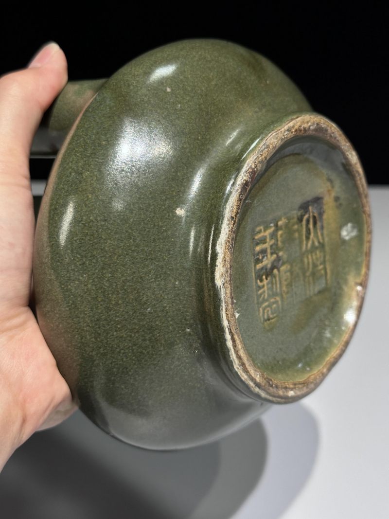    清 淄博窑茶叶末釉三管瓶 - 图7