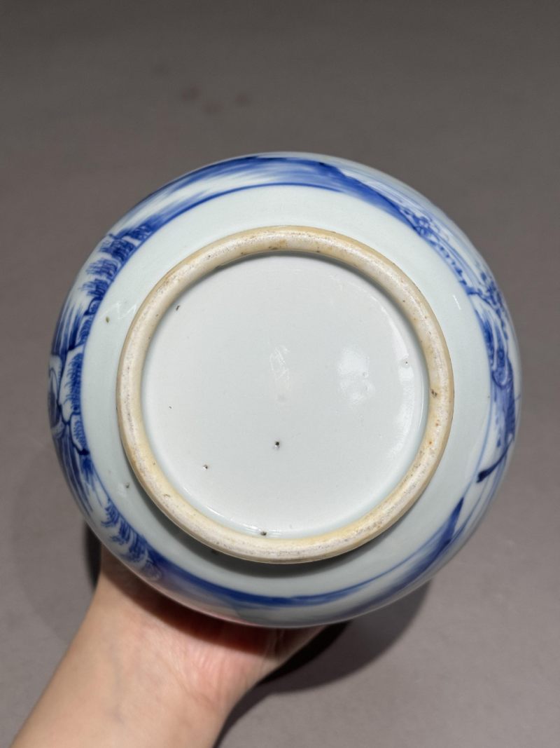    清康熙 青花山水人物瓶 - 图3
