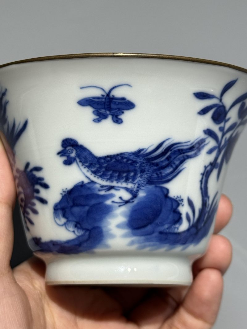    清晚期 青花'官上加官'图杯 - 图6