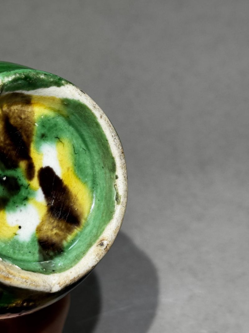    清康熙 虎皮三彩小棒槌瓶 - 图11