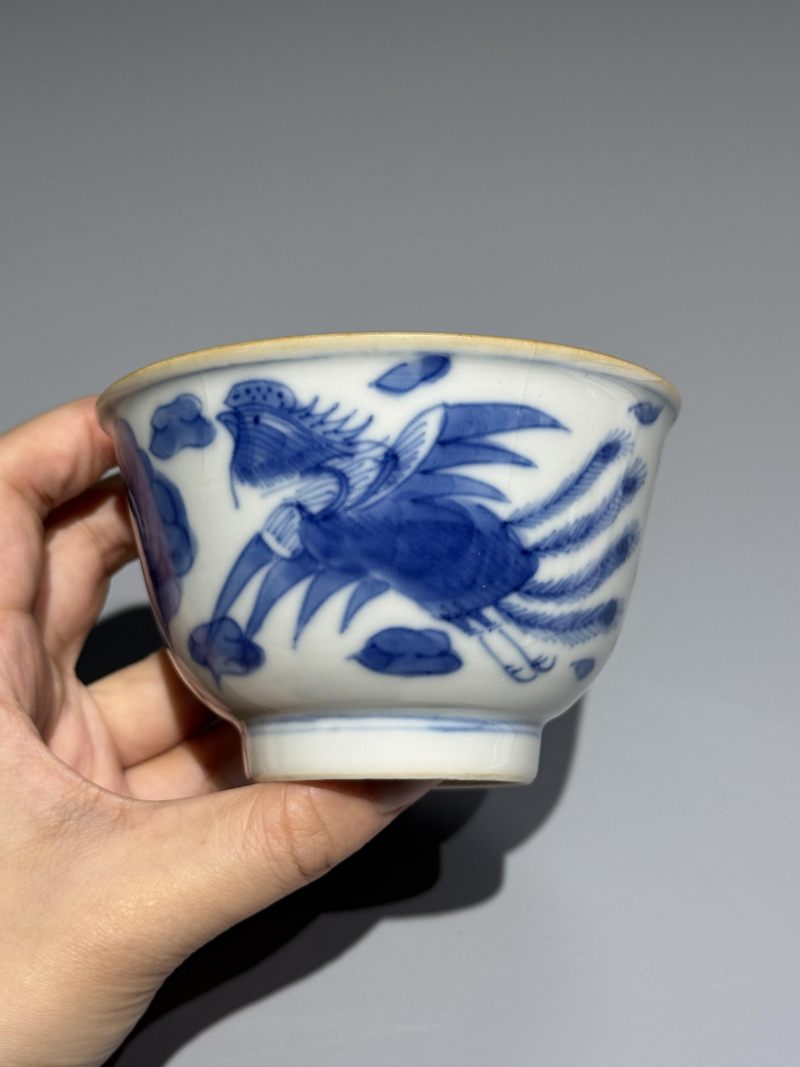    清道光 青花龙凤纹杯一对 - 图9