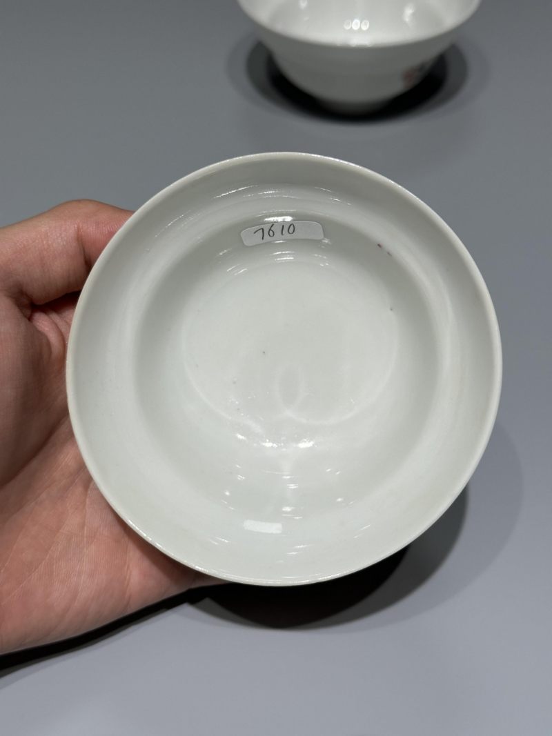   民国 浅降彩花卉纹杯一对 - 图6
