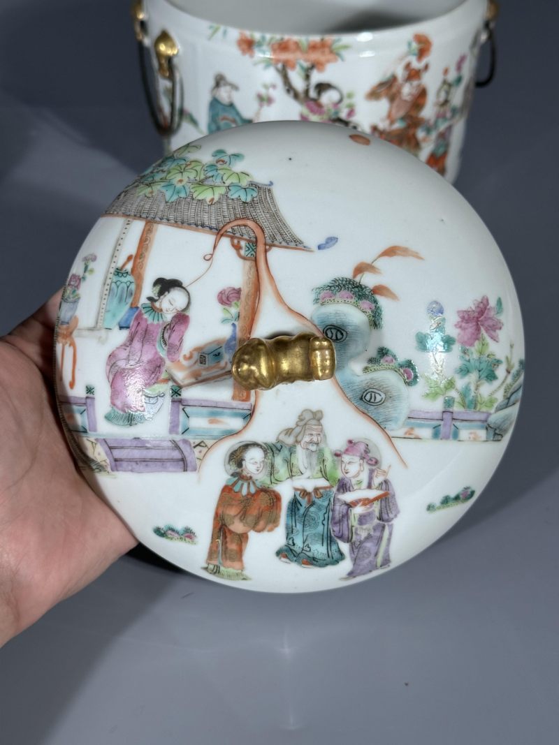    清同治 粉彩十二花神温锅 - 图15