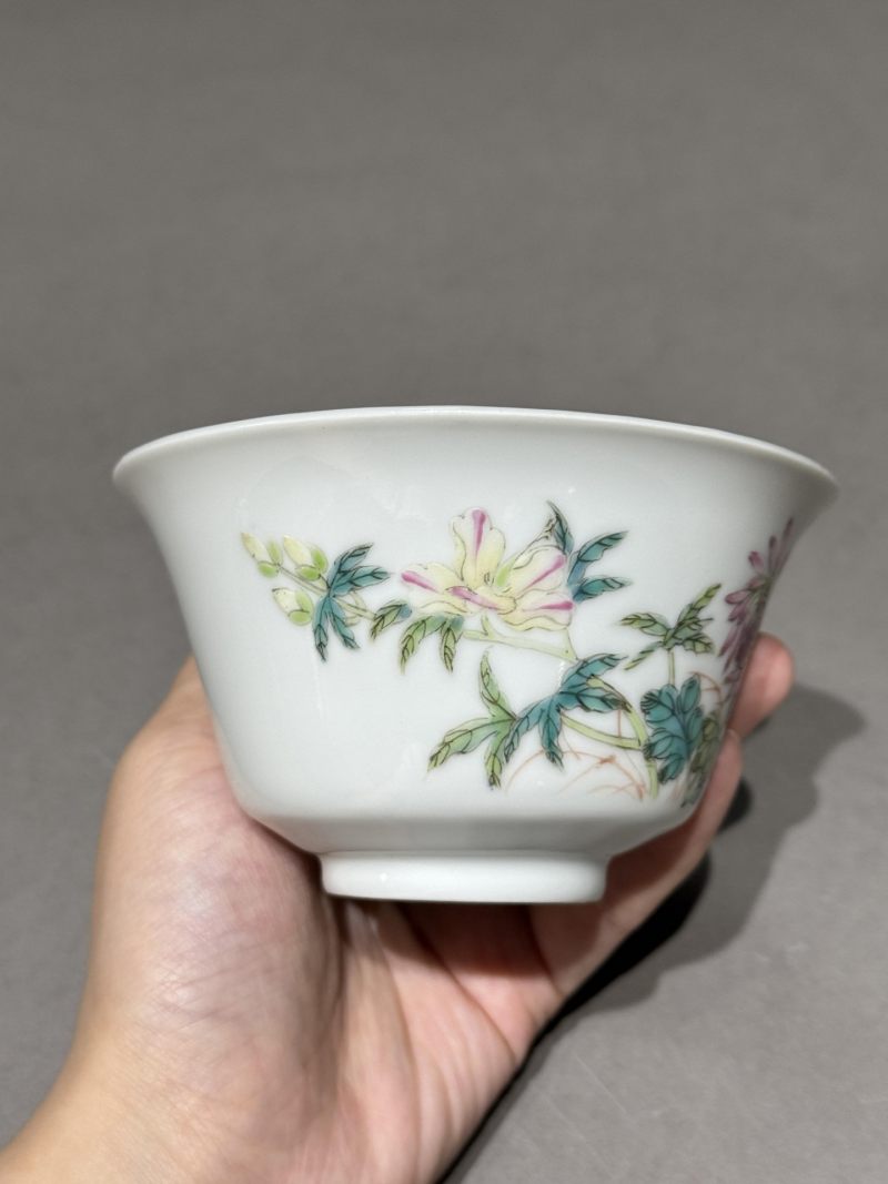    清光绪 粉彩花卉纹杯 - 图2