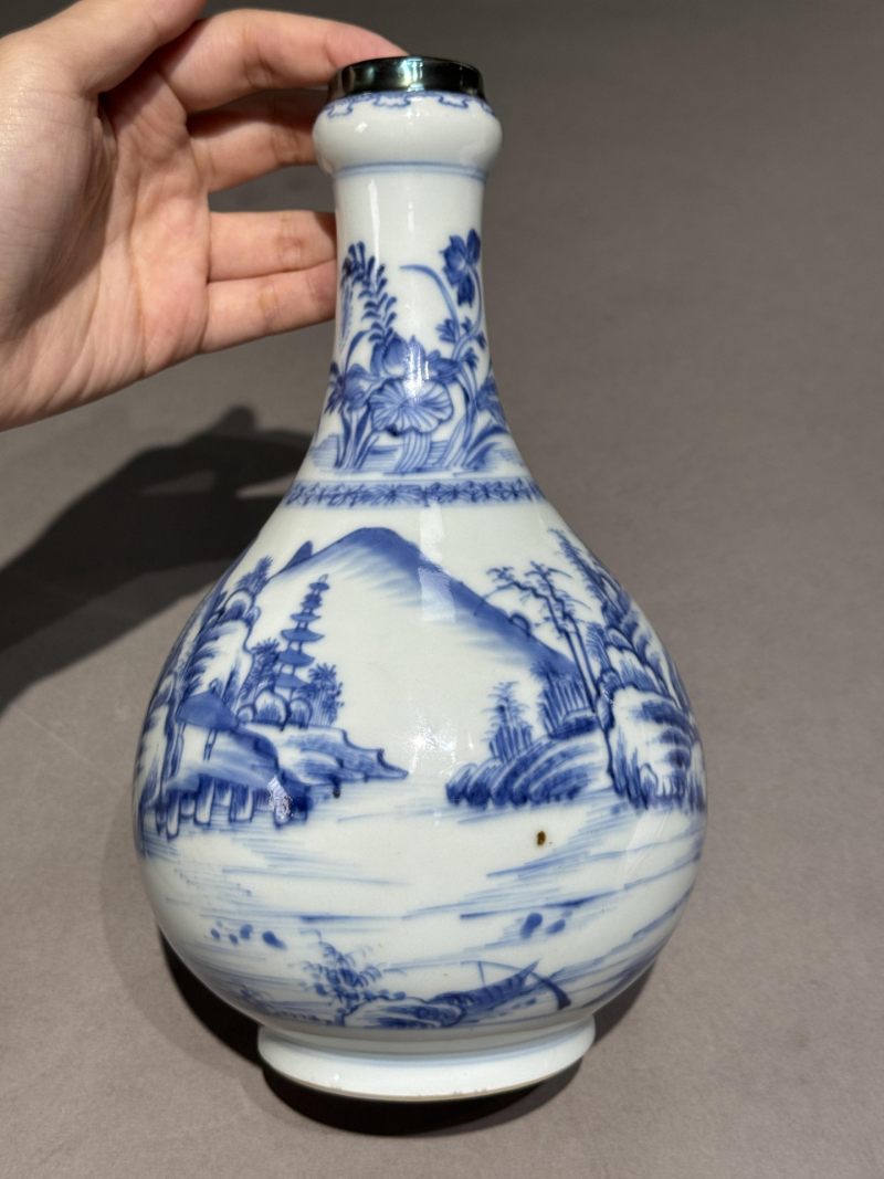    清康熙 青花山水人物瓶 - 图5