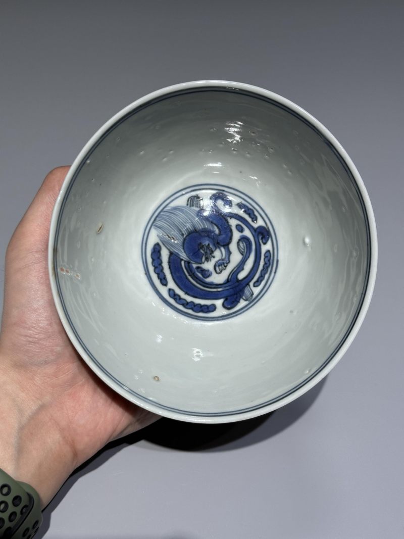    明万历 青花螭龙纹碗一对 - 图8