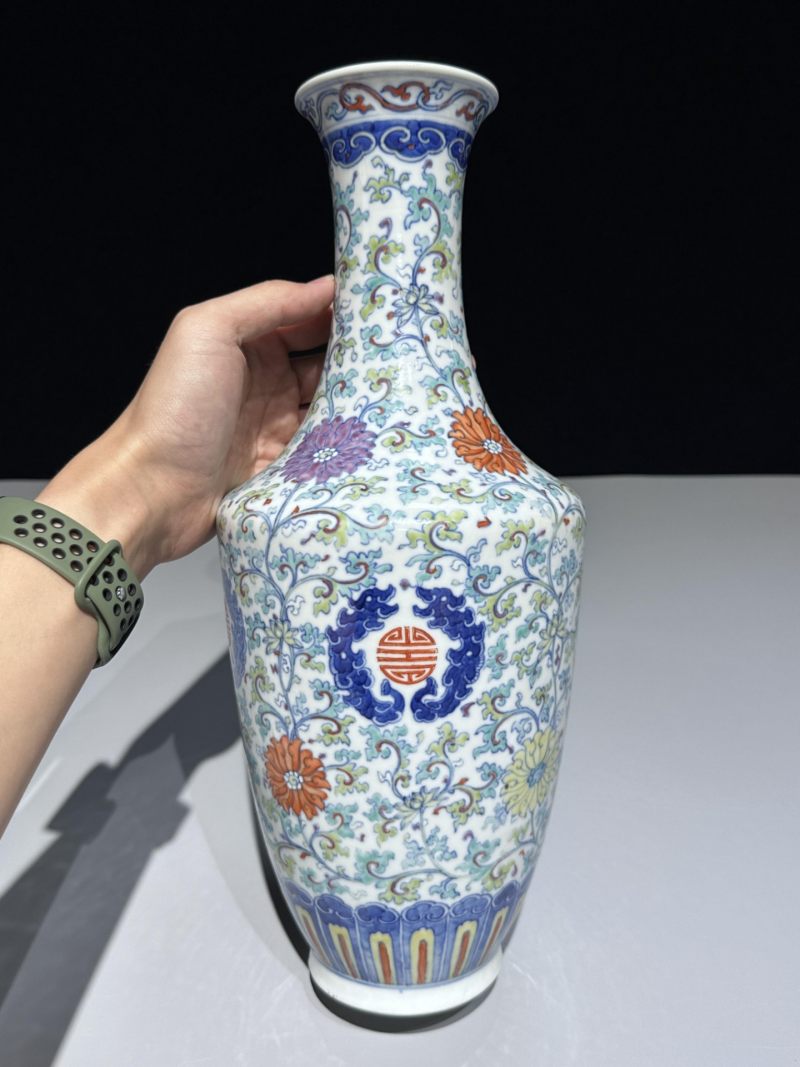    清晚期 斗彩花卉纹瓶一对 - 图18