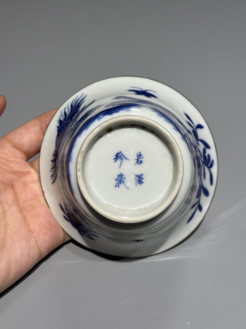    清晚期 青花'官上加官'图杯 - 图8