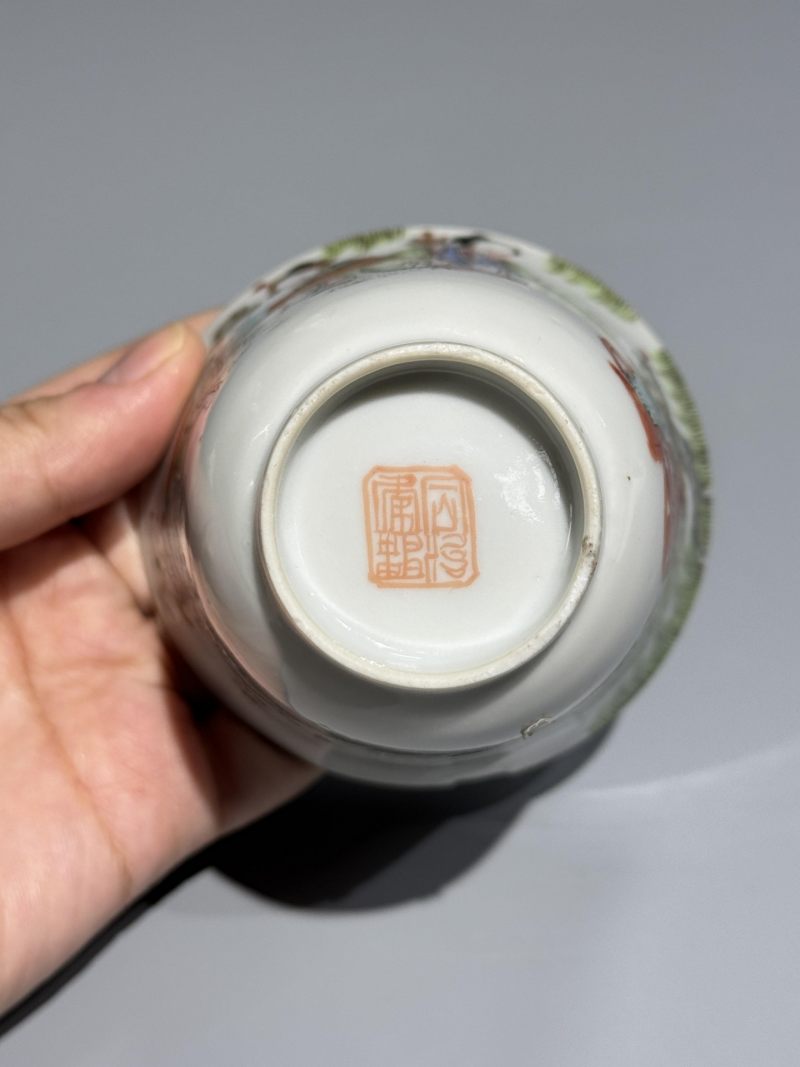    清同治 粉彩西厢记人物故事纹杯 - 图9