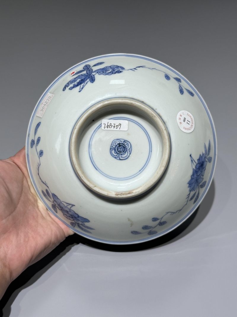    清早期 青花莲池纹盘 - 图4