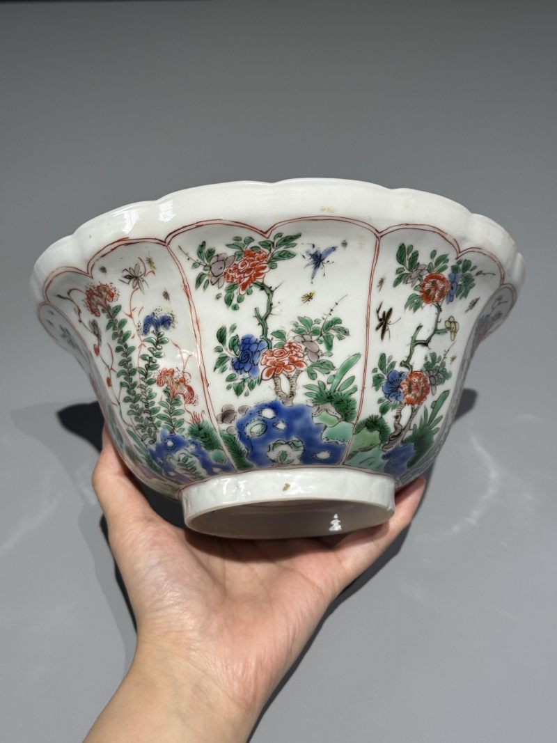    清康熙 五彩花卉纹花口碗 - 图6