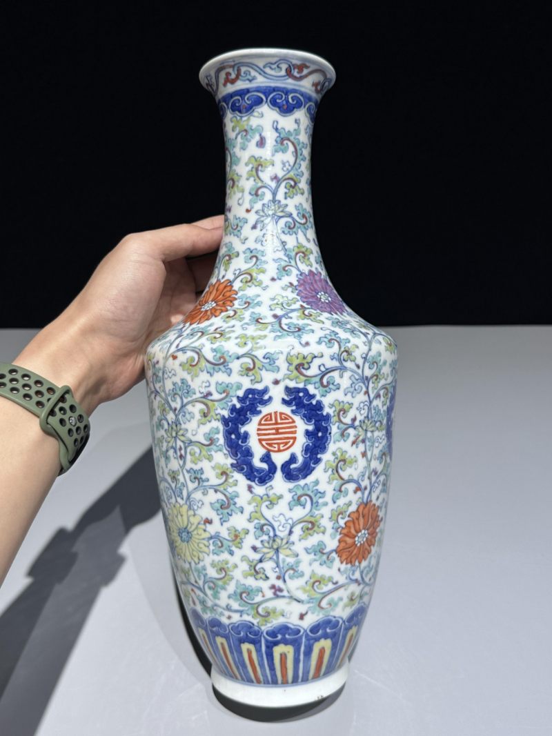    清晚期 斗彩花卉纹瓶一对 - 图19