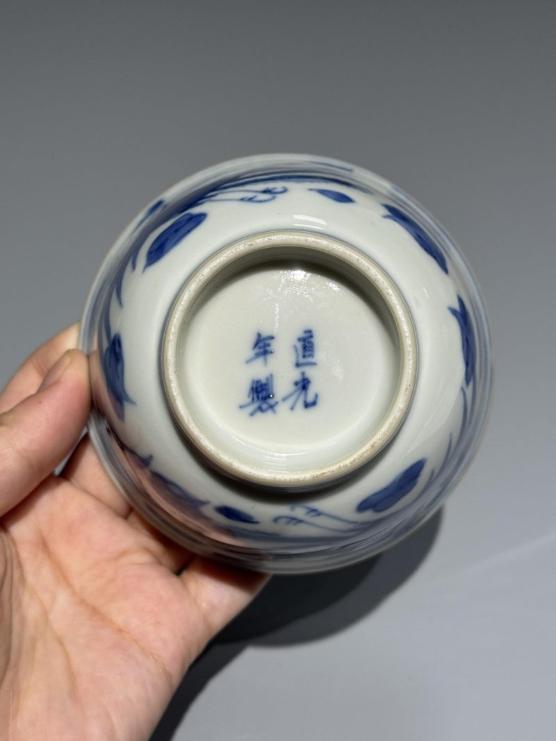    清道光 青花龙凤纹杯一对 - 图12