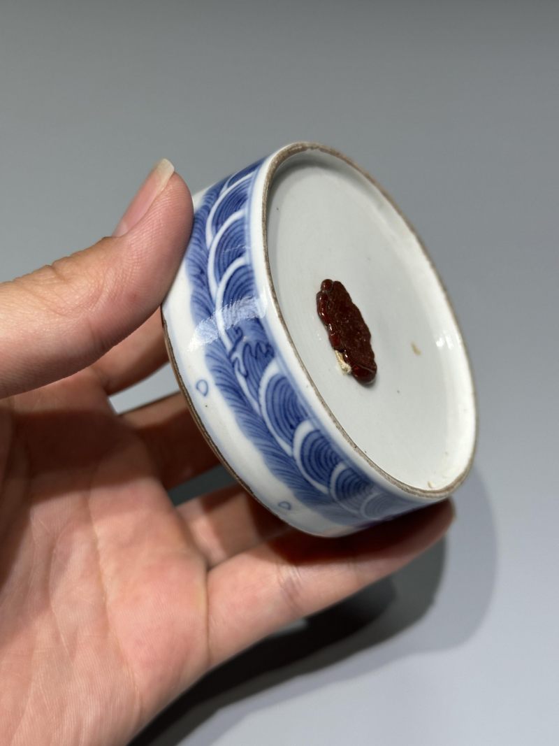    清晚期 青花云龙纹印盒 - 图5