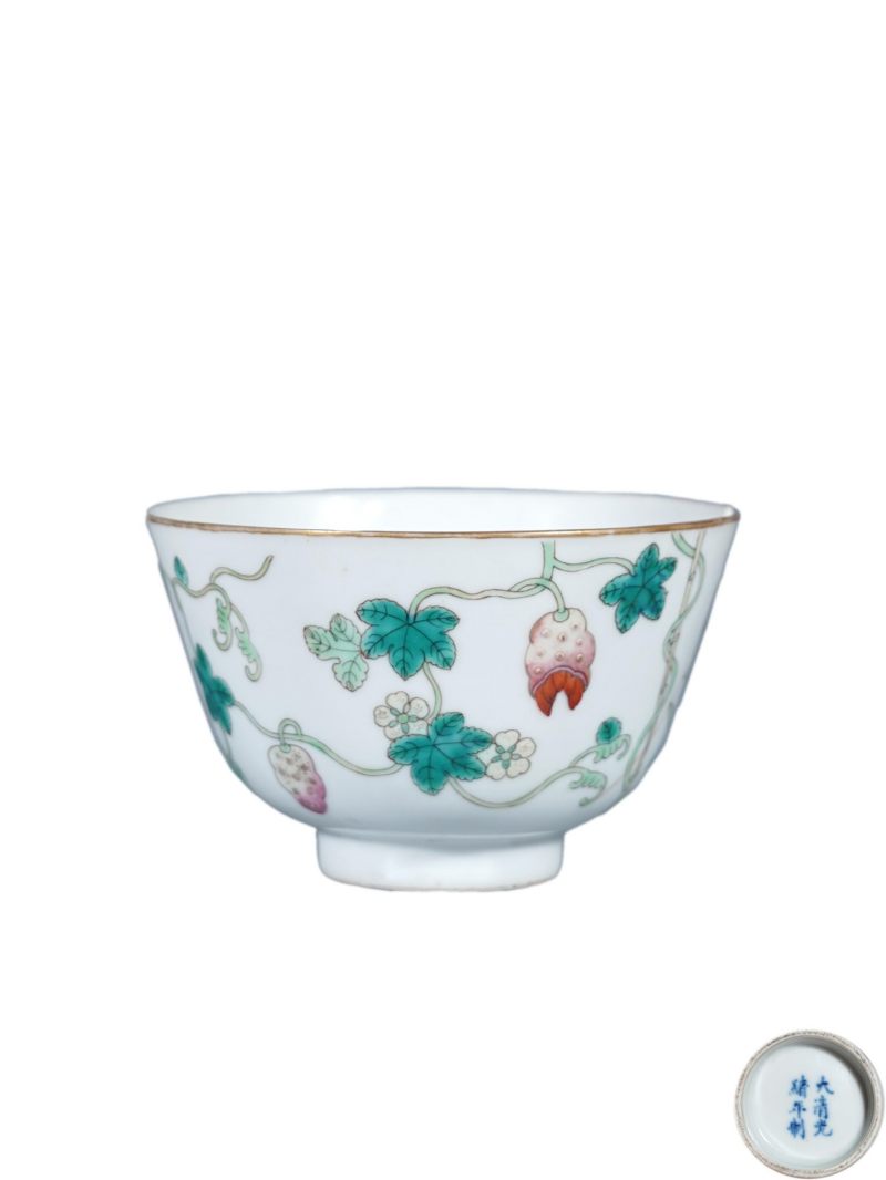    清光绪 粉彩癞瓜纹碗 - 图1