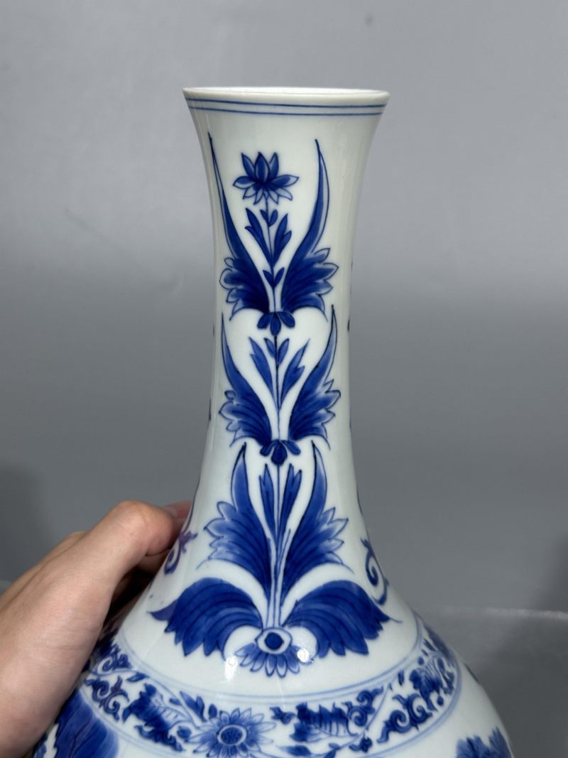    明崇祯 青花人物故事纹赏瓶 - 图11