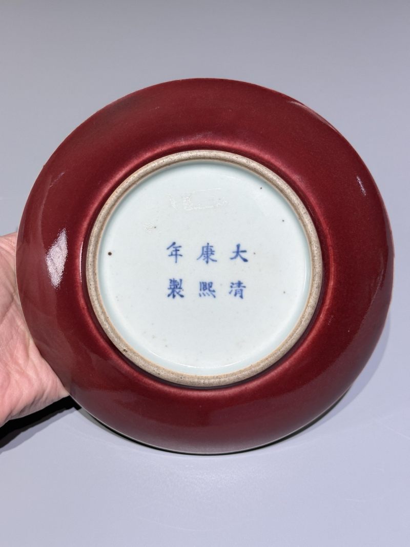    清中期 红釉盘 - 图4