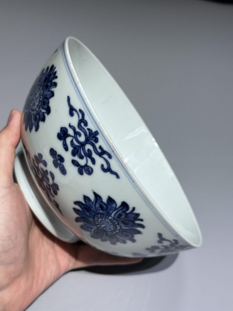    清乾隆 青花团寿纹碗 - 图9
