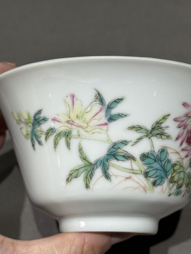    清光绪 粉彩花卉纹杯 - 图6