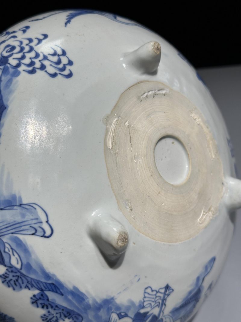    清康熙 青花八仙纹香炉 - 图5