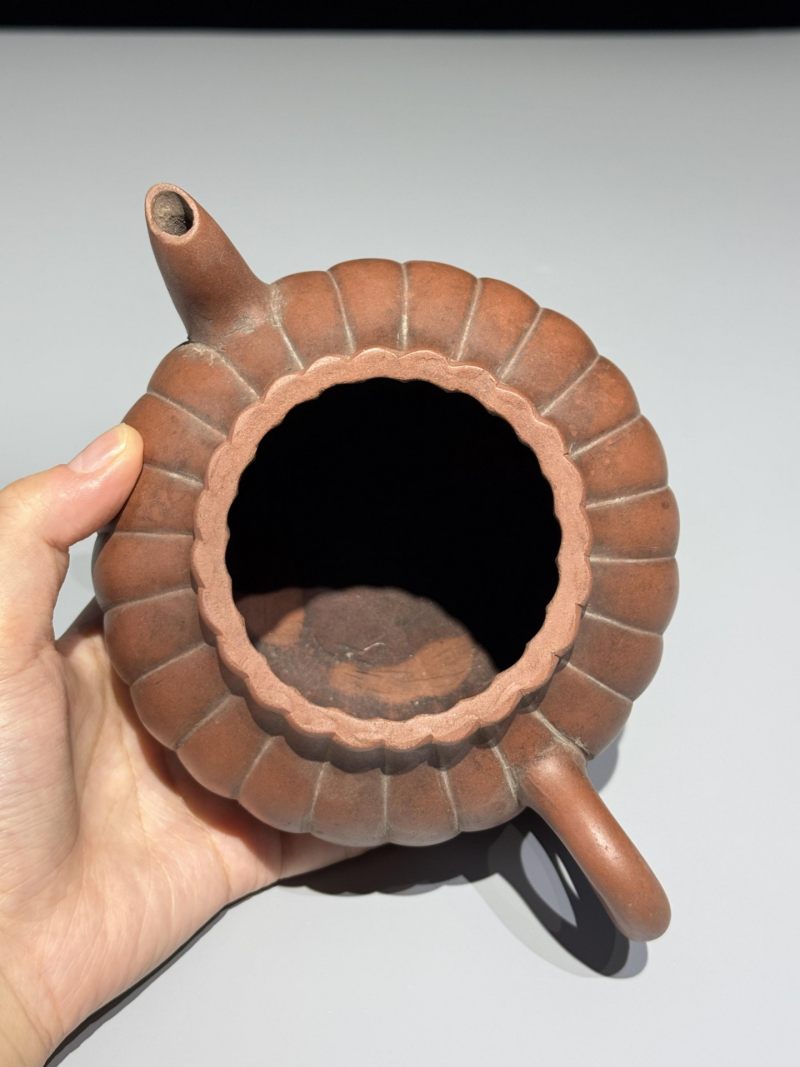    清 紫砂瓜棱茶壶 - 图7