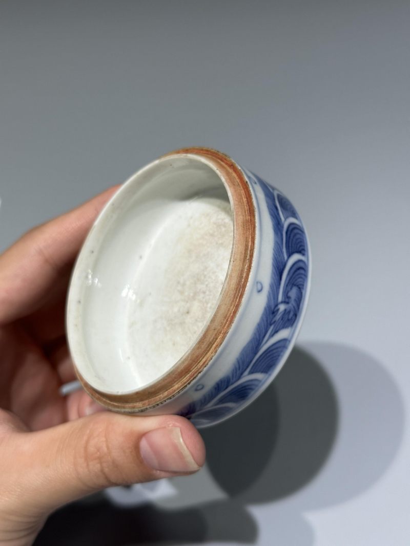    清晚期 青花云龙纹印盒 - 图7