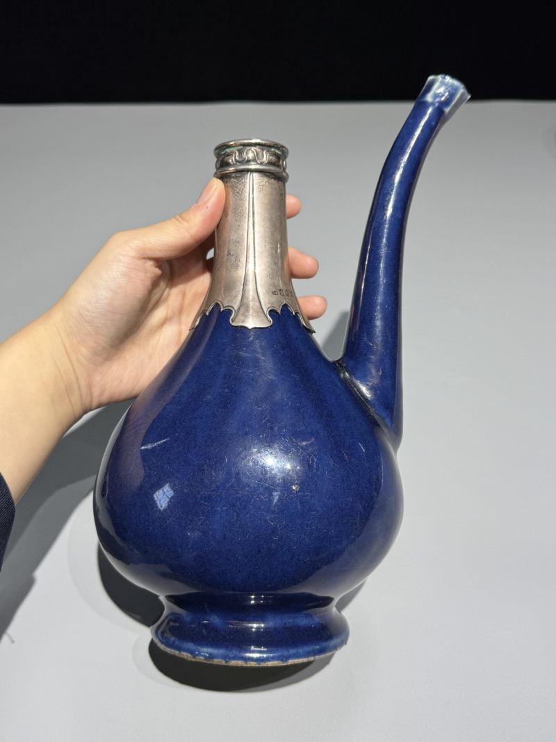    清康熙 霁蓝釉执壶 - 图5