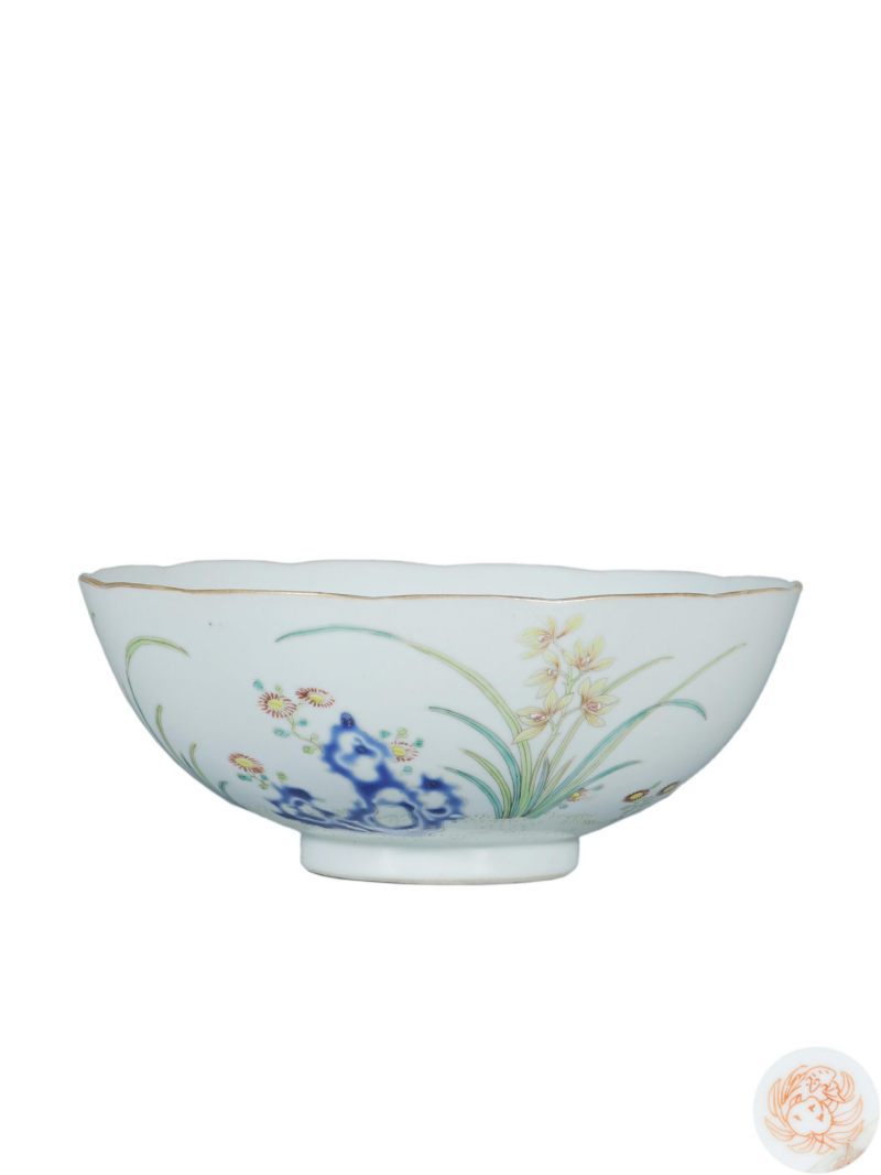    清道光 粉彩花卉碗 - 图1